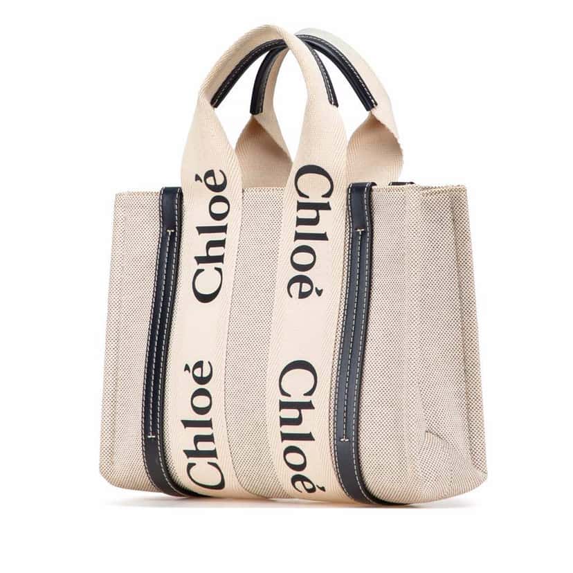 Chloé Small Canvas Woody Satchel Brown Canvas Good condition - Back View