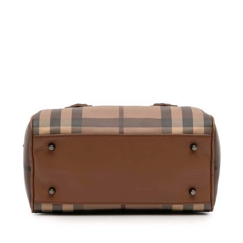 Burberry Smoke Check Coated Canvas Chester Boston Bag Brown Canvas Good condition - Inside View