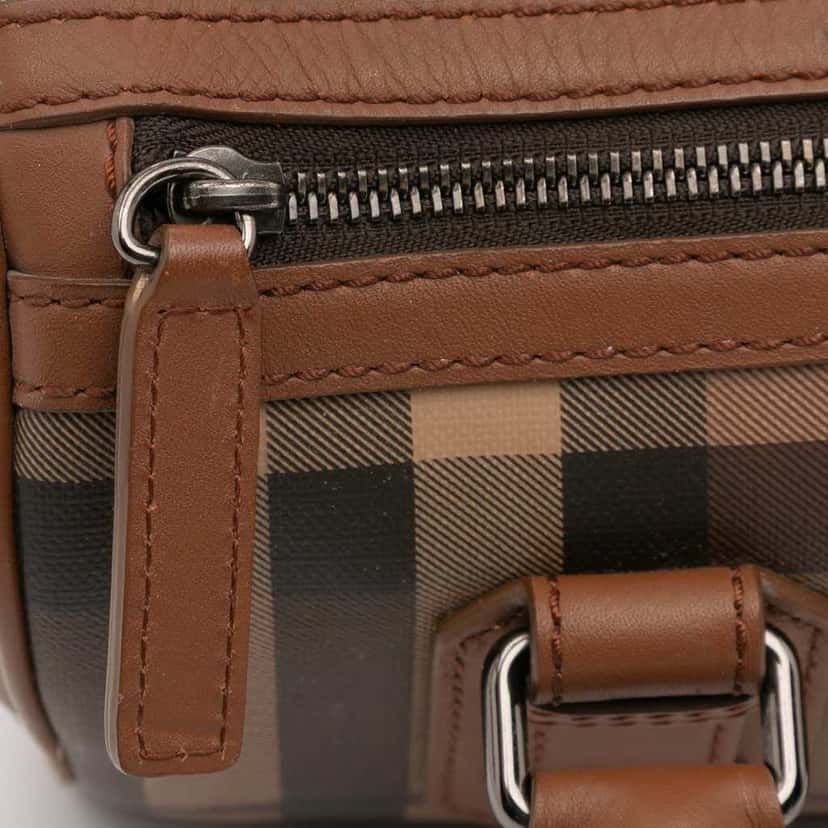 Burberry Smoke Check Coated Canvas Chester Boston Bag Brown Canvas Good condition - Box View