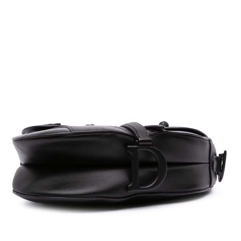 Dior Ultramatte Calfskin 3D Floral Saddle Bag Black Leather Good condition - Inside View
