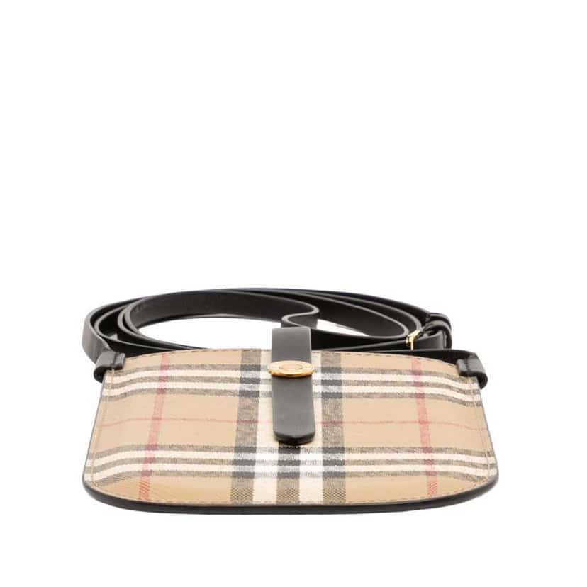 Burberry House Check Coated Canvas Phone Pouch Crossbody Brown Canvas Good condition - Inside View