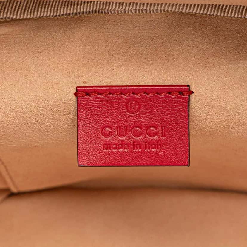Gucci Mini GG Marmont Matelasse Leather Round Backpack Red Leather Good condition - Box View