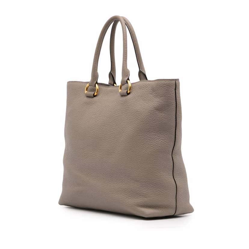 Prada Vitello Daino Open Convertible Tote Brown Leather Good condition - Back View