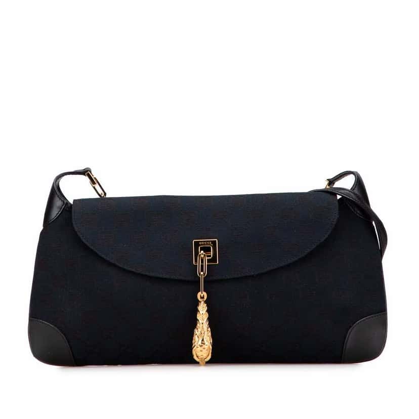 Gucci GG Canvas Tiger Charm Crossbody Blue Canvas Good condition - Front View