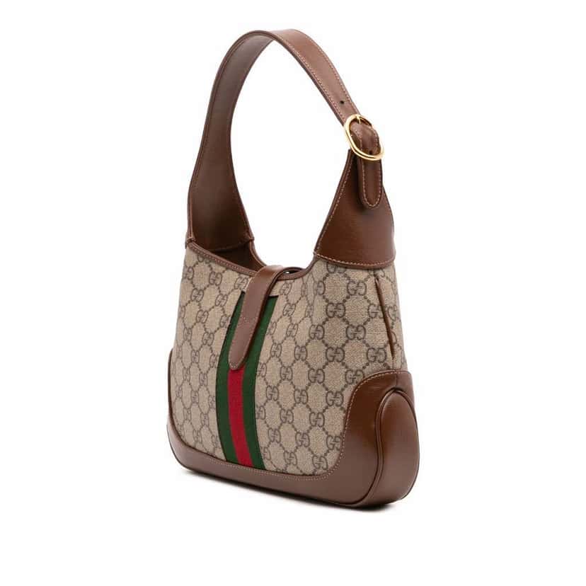 Gucci Small GG Supreme Jackie 1961 Crossbody Brown Canvas Good condition - Back View