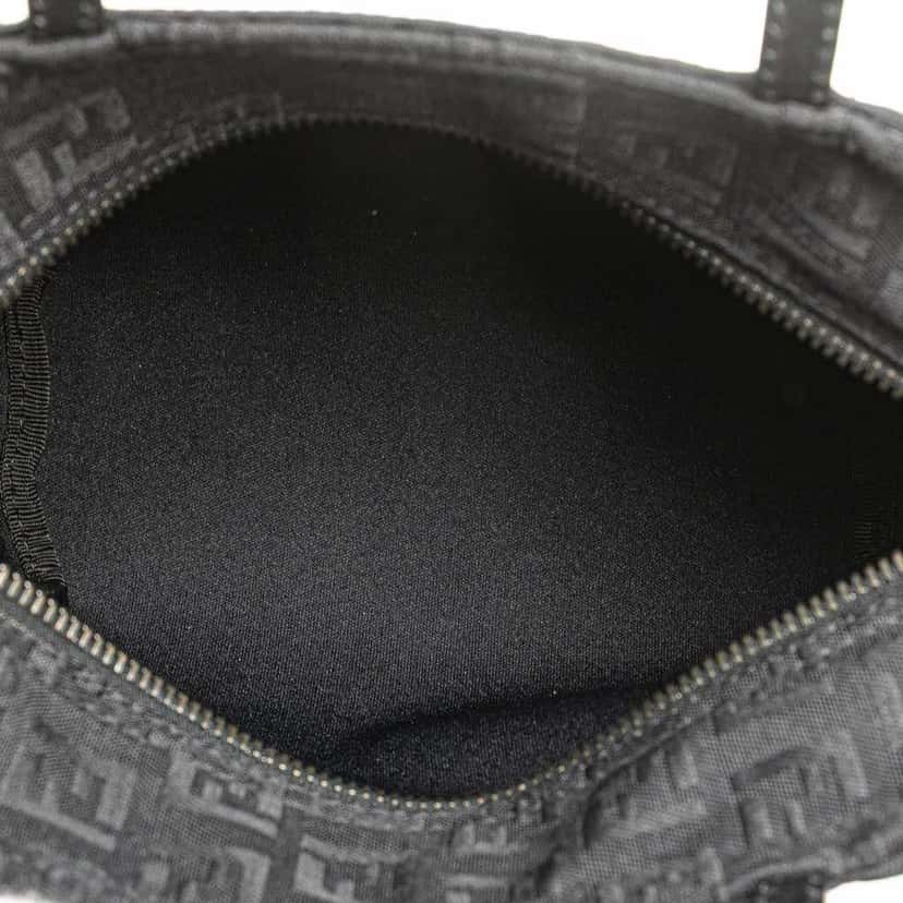 Fendi Mini Zucchino Canvas Handbag Black Canvas Good condition - Model View