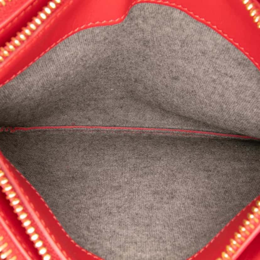 Celine Small Lambskin Trio Crossbody Red Leather Good condition - Model View