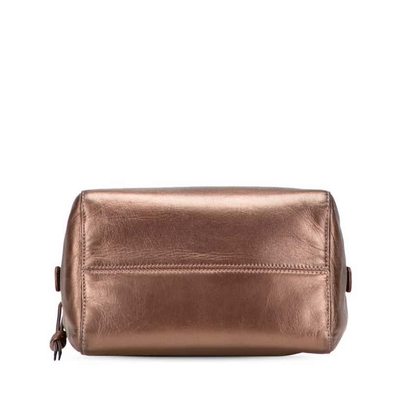 Loewe Metallic Leather Anagram Handbag Brown Leather Good condition - Inside View