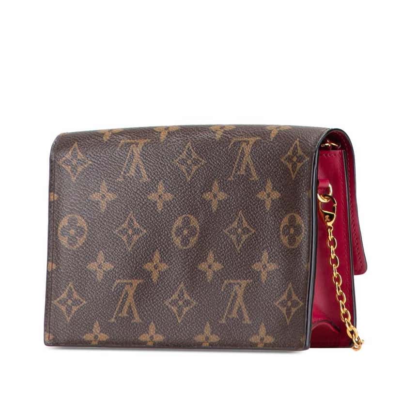 Louis Vuitton Monogram Flore Wallet On Chain Brown Canvas Very good condition - Back View