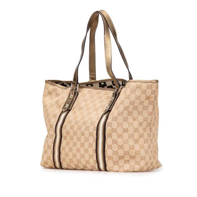 Gucci GG Canvas Jolicoeur Tote Brown Canvas Good condition - Back View