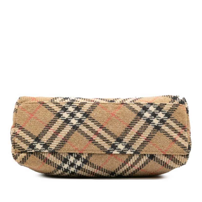 Burberry Supernova Check Wool Tote Brown Wool Good condition - Inside View