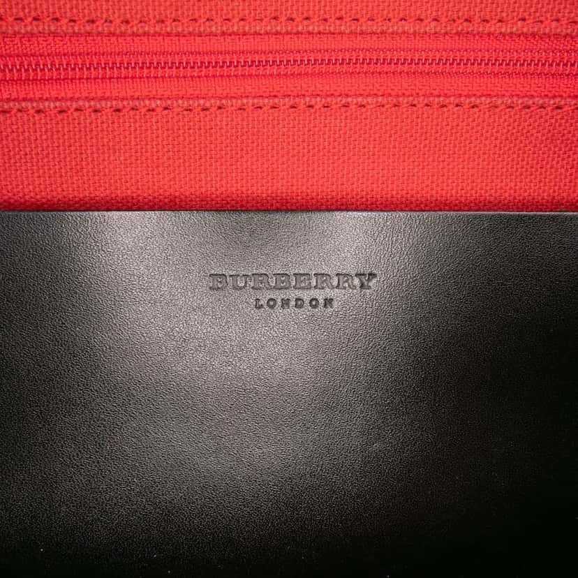 Burberry Supernova Check Wool Tote Brown Wool Good condition - Box View