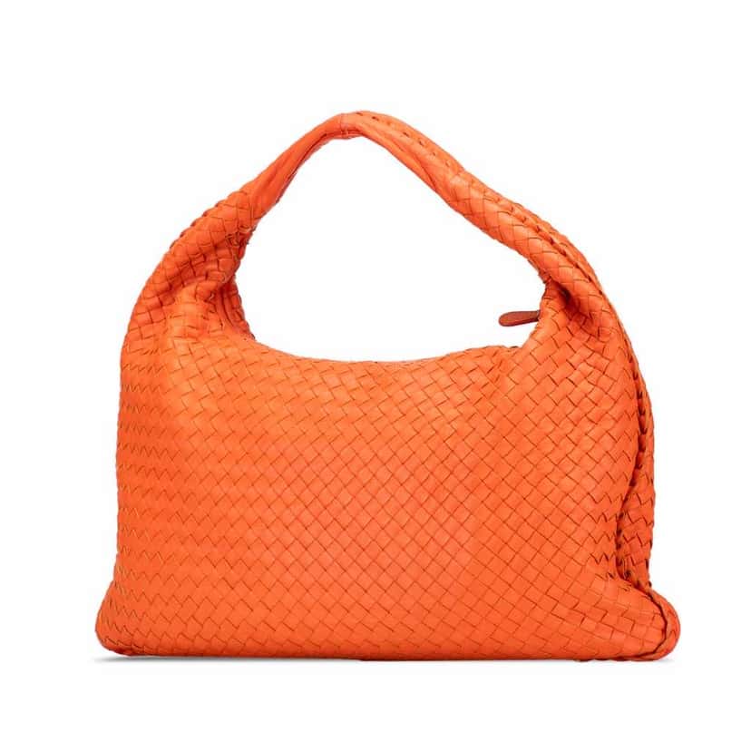 Bottega Veneta Medium Nappa Intrecciato Veneta Hobo Orange Leather Good condition - Back View