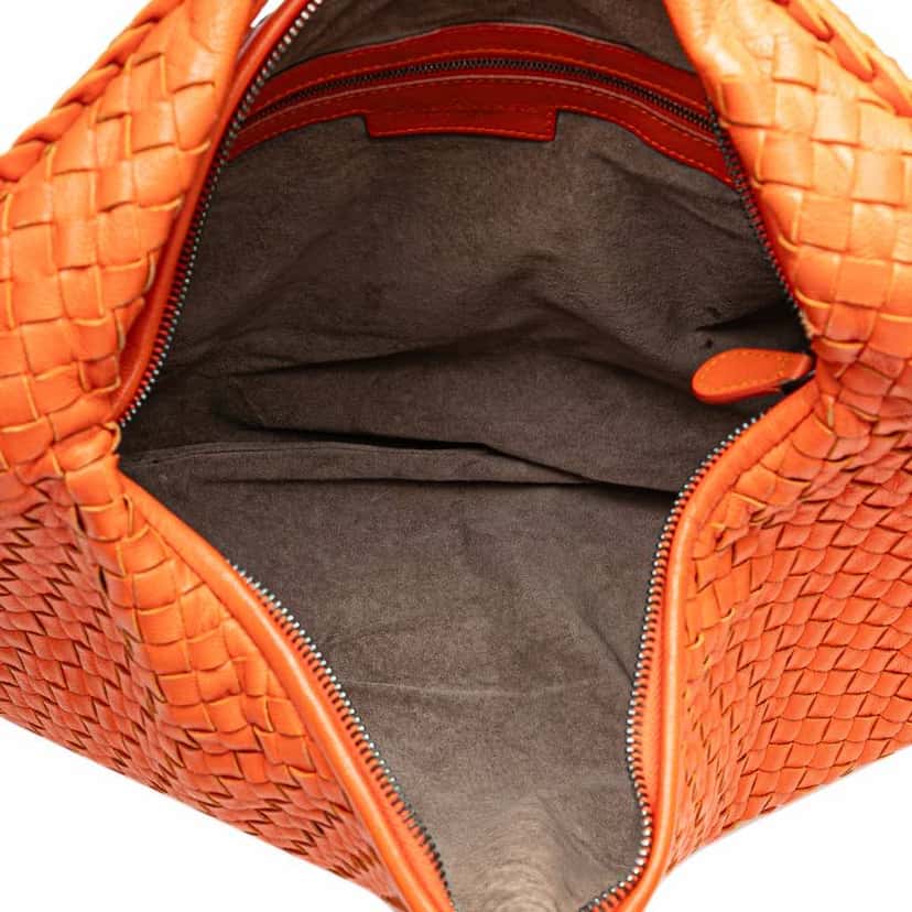 Bottega Veneta Medium Nappa Intrecciato Veneta Hobo Orange Leather Good condition - Model View