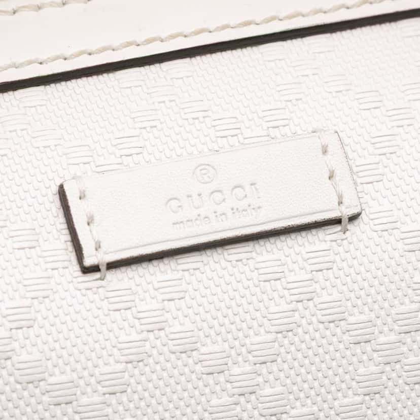 Gucci Medium Diamante Leather Boston Bag White Leather Good condition - Box View