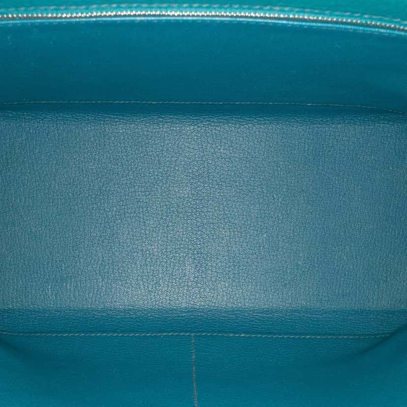 Hermès Clemence Kelly II Retourne 32 Blue Leather Good condition - Model View