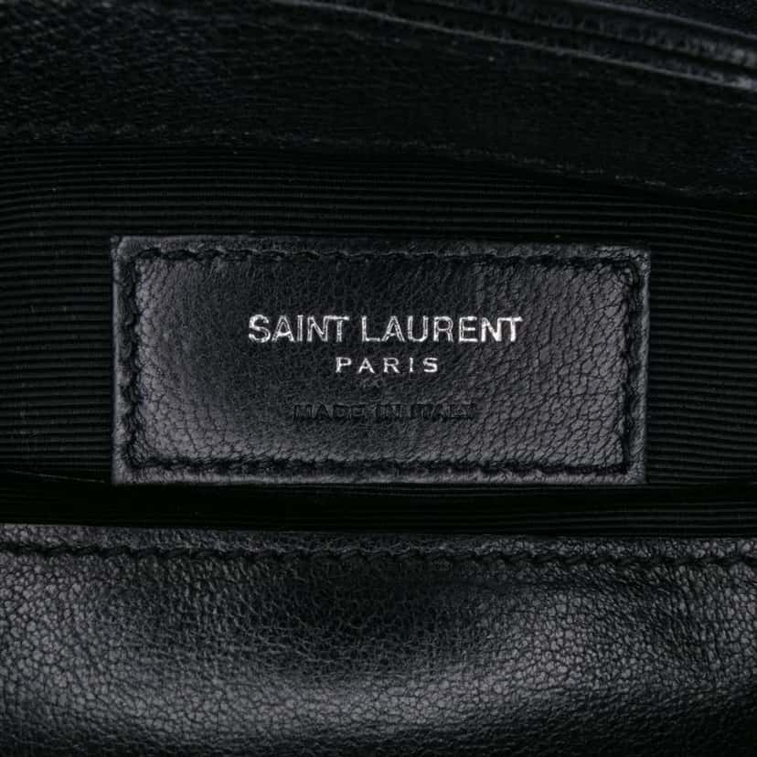 Saint Laurent Mini Chevron Sheepskin Monogram College Satchel Black Leather Good condition - Box View