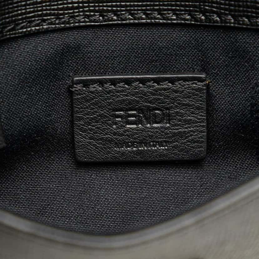 Fendi Studded Leather Karlito Wallet on Chain Black Leather Good condition - Box View