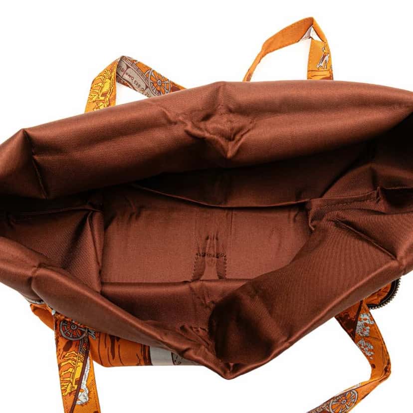 Hermès Jeu des Omnibus et Dames Blanches Silky Pop Tote Orange Silk Good condition - Model View