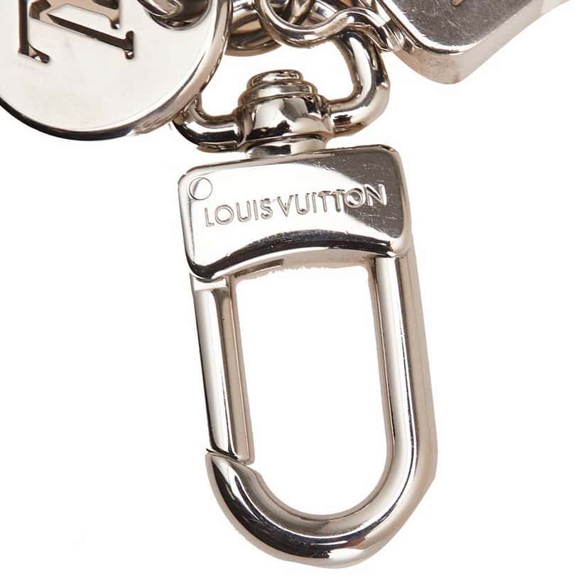 Louis Vuitton Monogram and Taiga Neo LV Club Bag Charm and Key Holder White Canvas Good condition - Back View