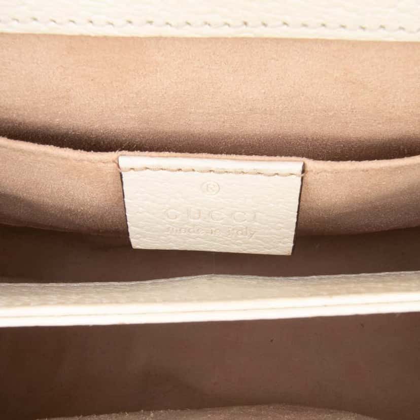 Gucci Small Calfskin Ophidia Chain Crossbody White Leather Fair condition - Box View