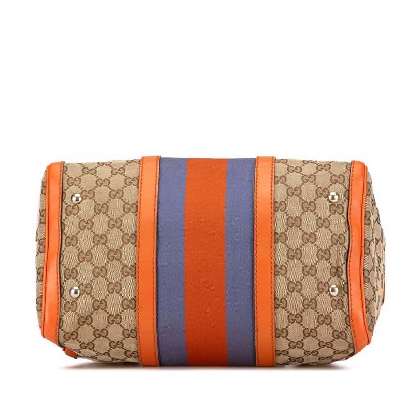 Gucci GG Canvas Web Joy Boston Bag Brown Canvas Good condition - Inside View