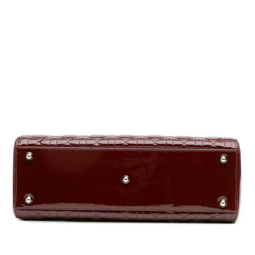 Dior Large Patent Cannage Lady Dior Red Leather Good condition - Inside View