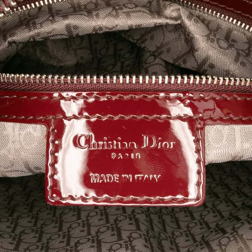 Dior Large Patent Cannage Lady Dior Red Leather Good condition - Box View