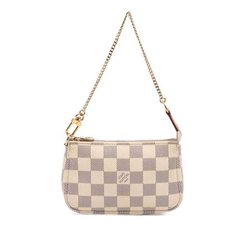 Louis Vuitton Damier Azur Mini Pochette Accessoires White Canvas Good condition - Front View