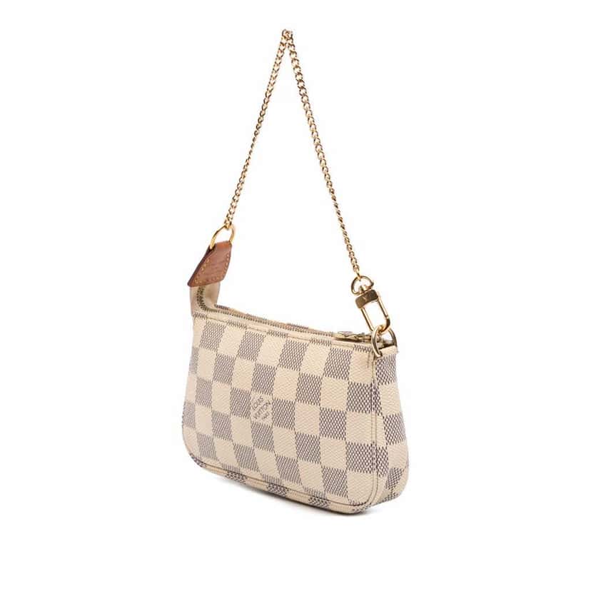 Louis Vuitton Damier Azur Mini Pochette Accessoires White Canvas Good condition - Back View