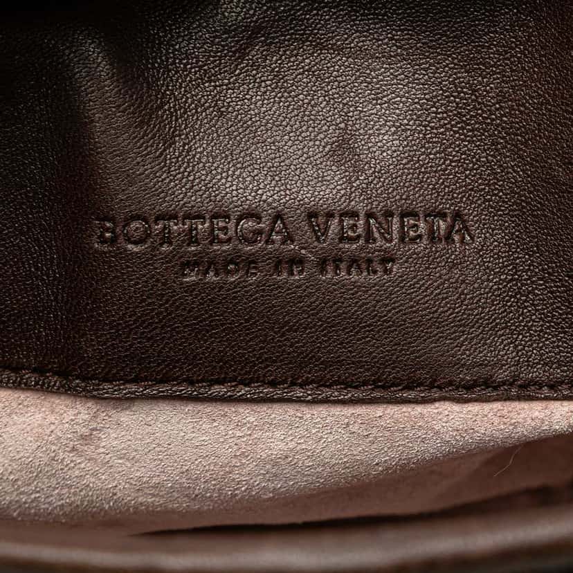 Bottega Veneta Nappa Trimmed Canvas Chain Handbag Pink Canvas Good condition - Box View