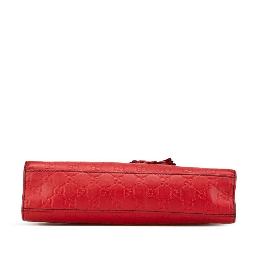 Gucci Medium Guccissima Emily Shoulder Bag Red Leather Good condition - Inside View