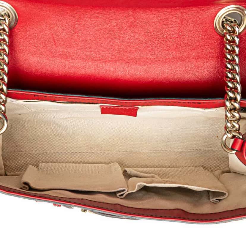 Gucci Medium Guccissima Emily Shoulder Bag Red Leather Good condition - Model View