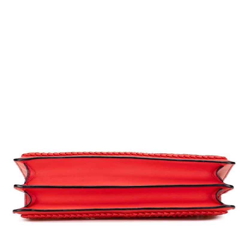 Bvlgari Medium Leather Plisse Serpenti Forever Shoulder Bag Red Leather Good condition - Back View