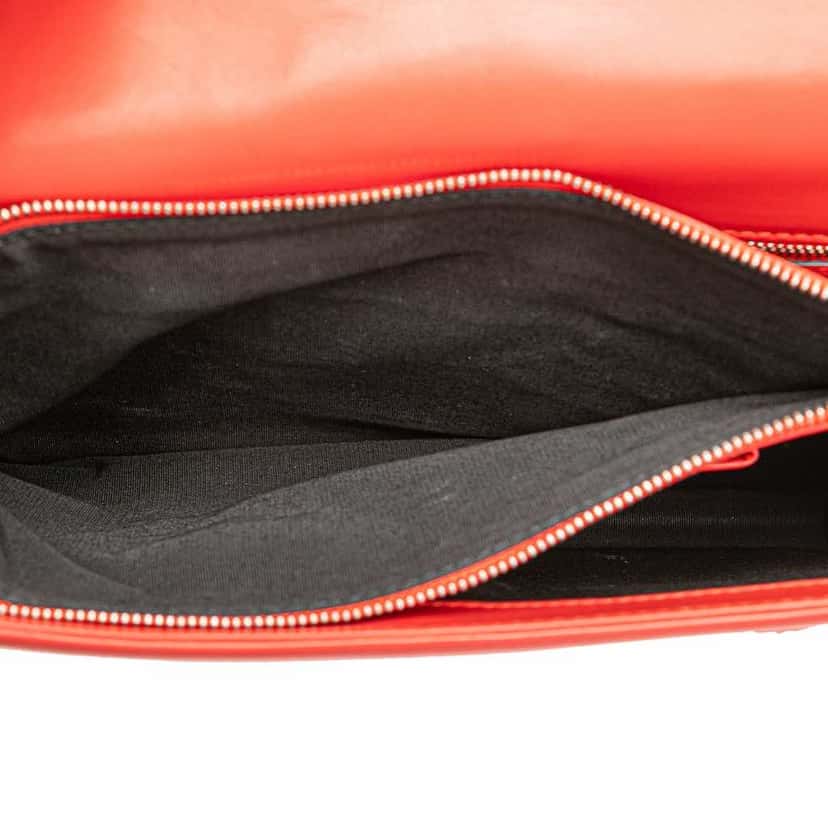 Bvlgari Medium Leather Plisse Serpenti Forever Shoulder Bag Red Leather Good condition - Model View