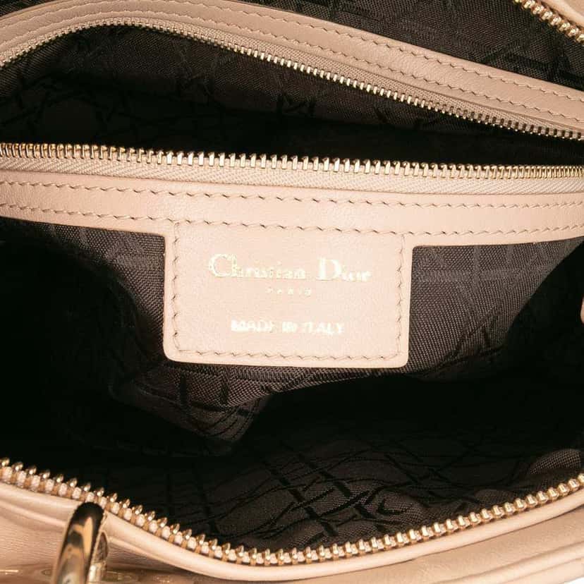 Dior Large Lambskin Cannage Lady Dior Brown Leather Good condition - Box View