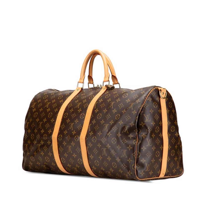 Louis Vuitton Monogram Keepall Bandouliere 55 Brown Canvas Good condition - Back View