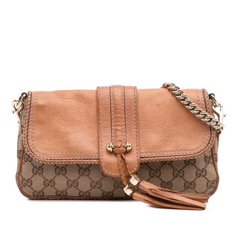 Gucci GG Canvas Marrakech Shoulder Bag Brown Canvas Good condition - Front View