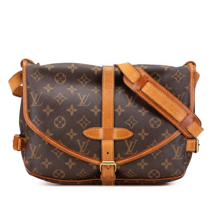 Louis Vuitton Monogram Saumur 30 Brown Canvas Fair condition - Front View
