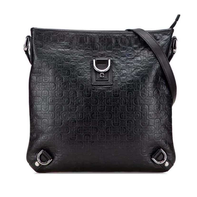 Gucci Embossed Leather Horsebit Abbey D Ring Crossbody Black Leather Very good condition - Front View