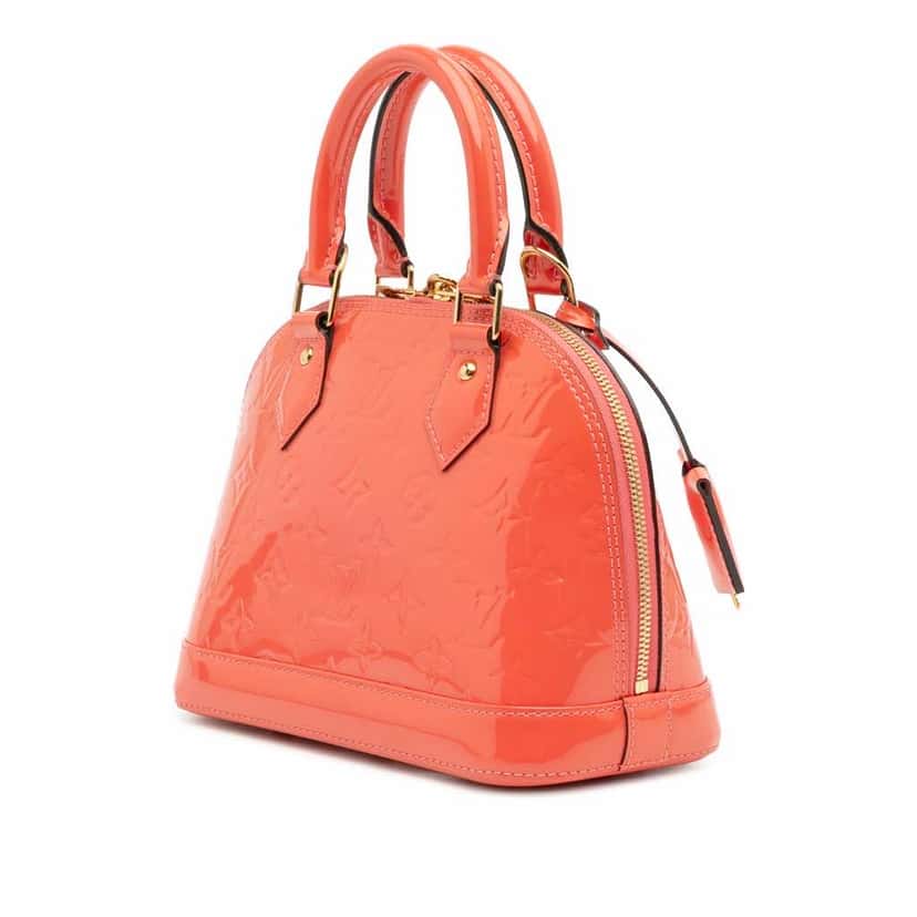 Louis Vuitton Monogram Vernis Alma BB Orange Leather Good condition - Back View