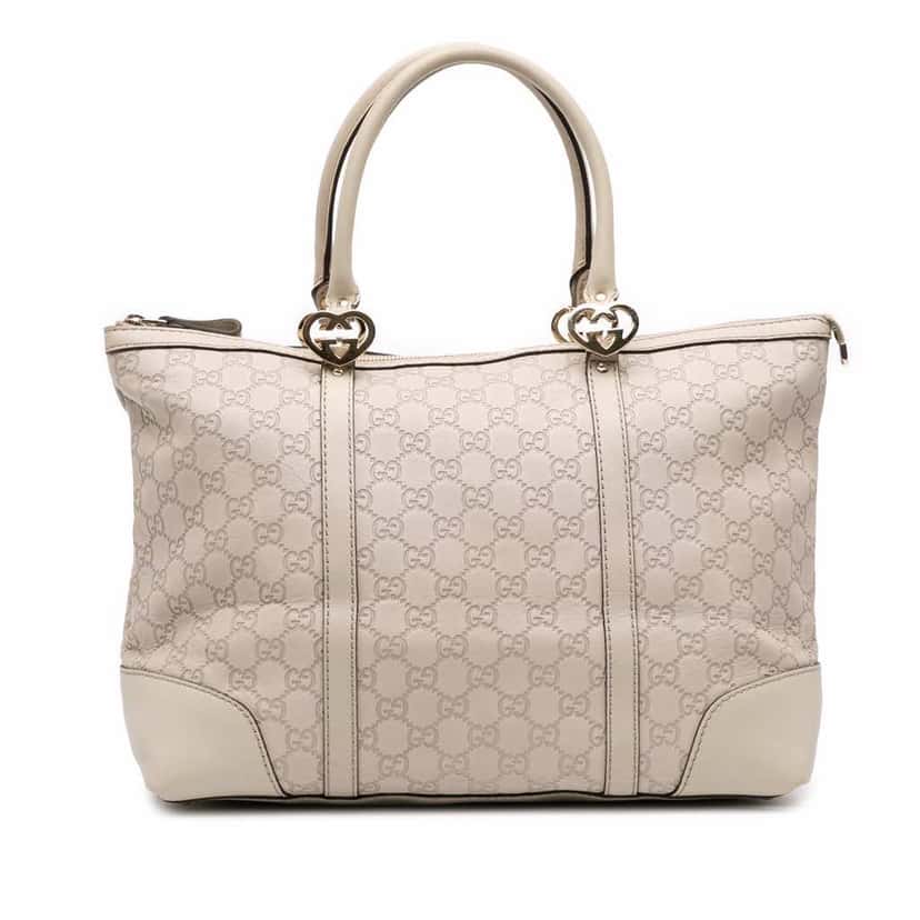 Gucci Guccissima Lovely Heart Tote Brown Leather Good condition - Front View
