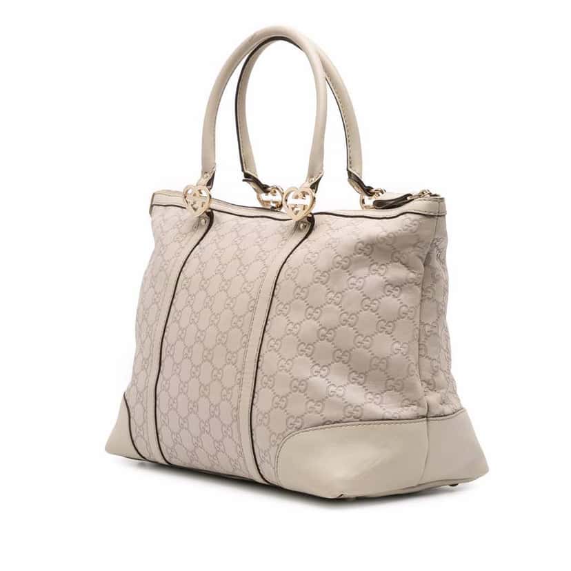 Gucci Guccissima Lovely Heart Tote Brown Leather Good condition - Back View