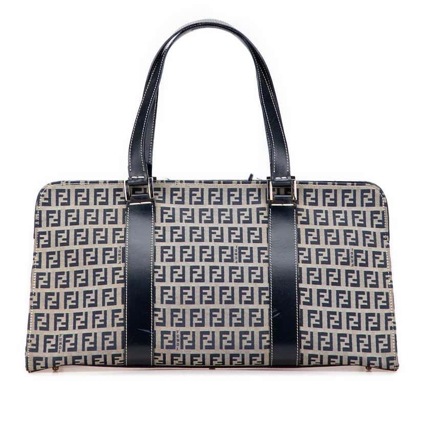 Fendi Zucchino Canvas Handbag Grey Canvas Good condition - Front View