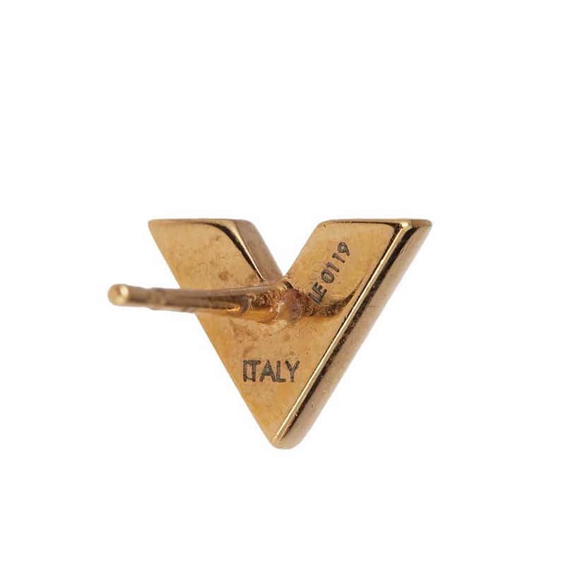 Louis Vuitton Gold Plated Crazy in Lock and Essential V Push Back Earrings Gold Metal Good condition - Inside View