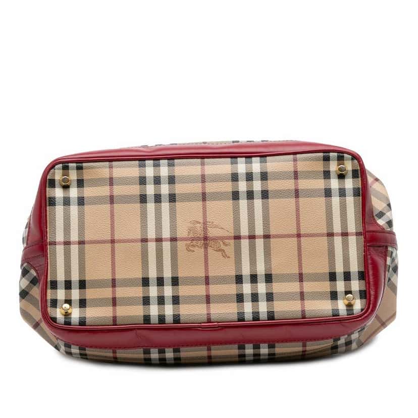 Burberry Haymarket Check Coated Canvas Golderton Satchel Brown Canvas Good condition - Inside View