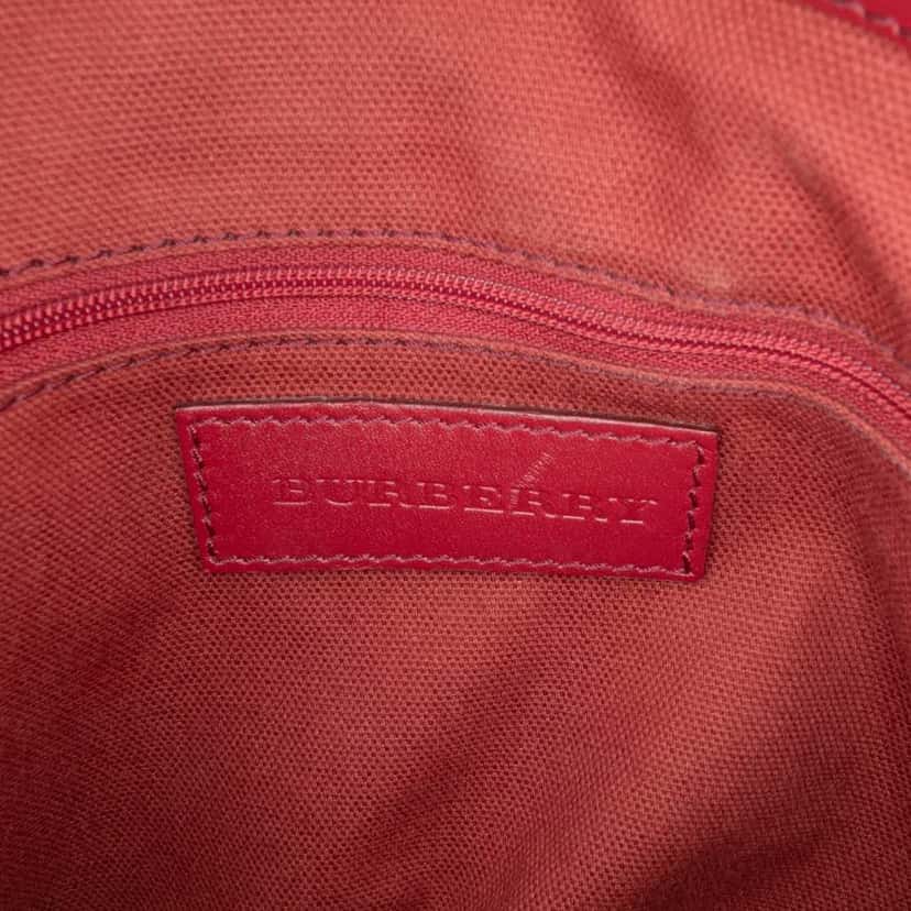 Burberry Haymarket Check Coated Canvas Golderton Satchel Brown Canvas Good condition - Box View