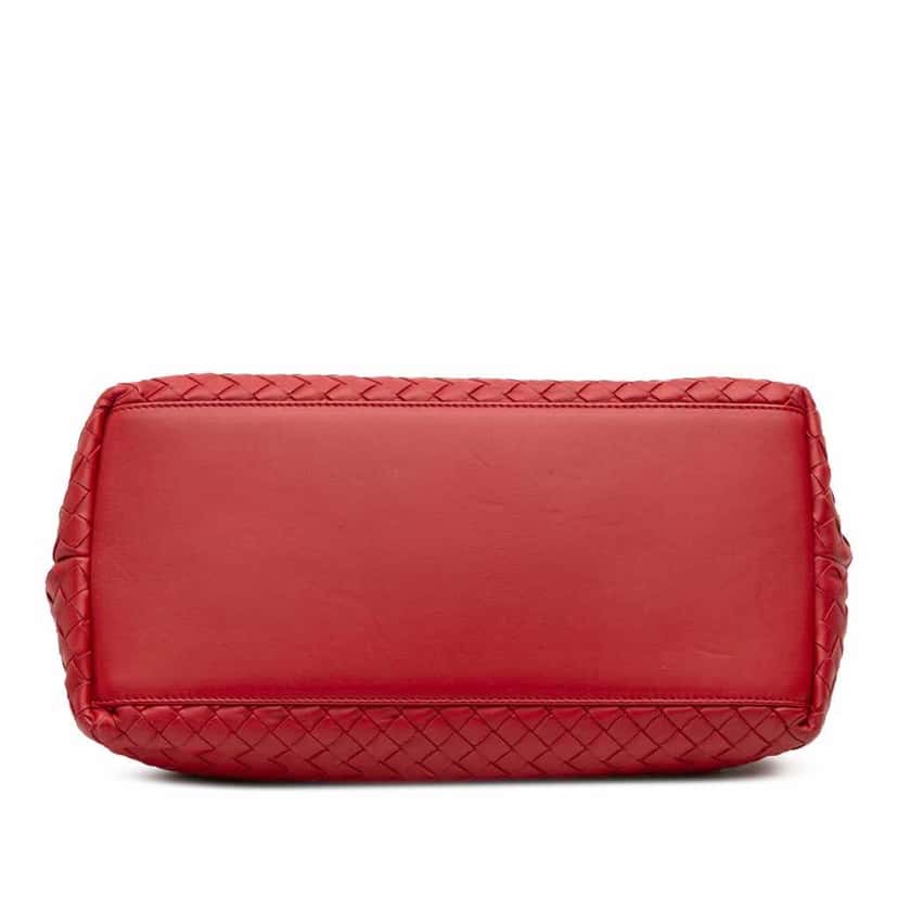 Bottega Veneta Nappa Intrecciato Satchel Red Leather Good condition - Inside View