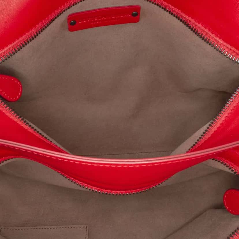 Bottega Veneta Nappa Intrecciato Satchel Red Leather Good condition - Model View