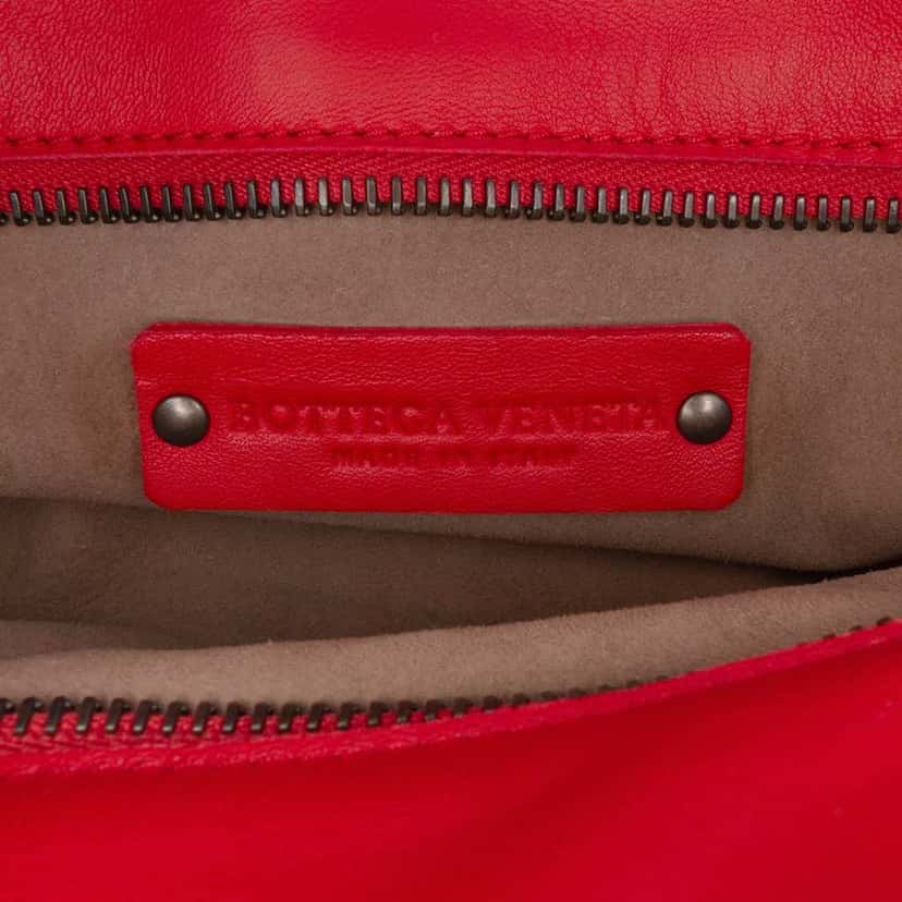 Bottega Veneta Nappa Intrecciato Satchel Red Leather Good condition - Box View